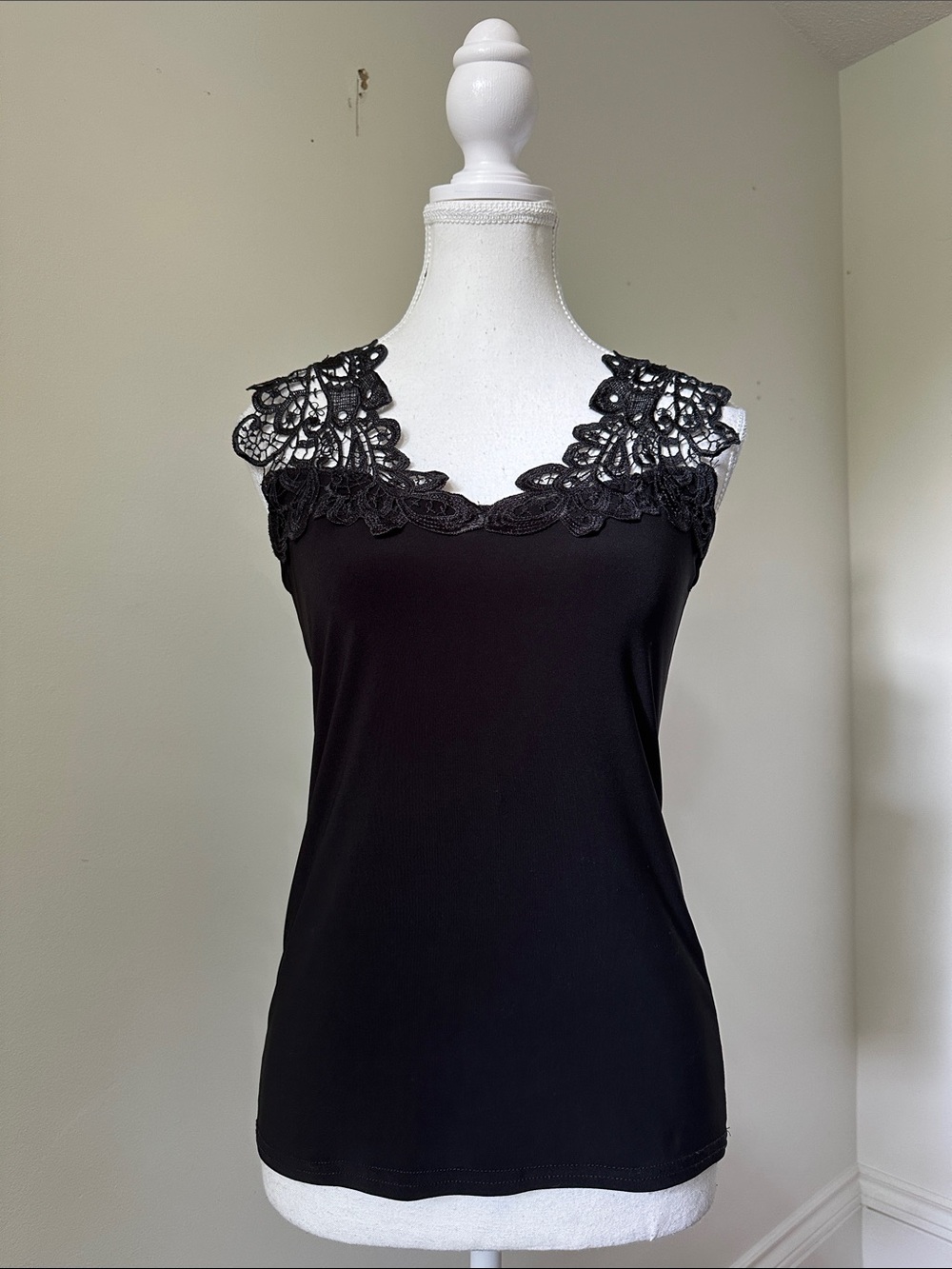 JOSEPH RIBKOFF Black Y2K Whimsigoth Lace Fairy Grunge Vamp Tank Top Sz 4